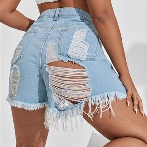 Light washed denim shorts